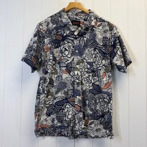 Egara Tropical Floral Slim Fit Button Down Shirt Men Size L Summer Vacation